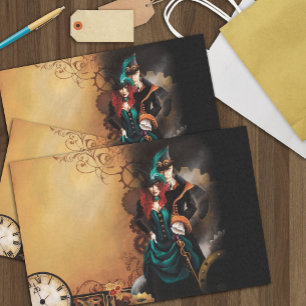 Papel De Seda Pareja victoriana Steampunk