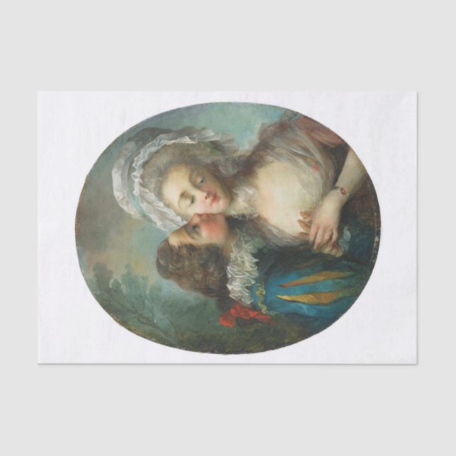 Papel De Seda Parejas abrazadas por Jean-Frédéric Schall (Anverso)