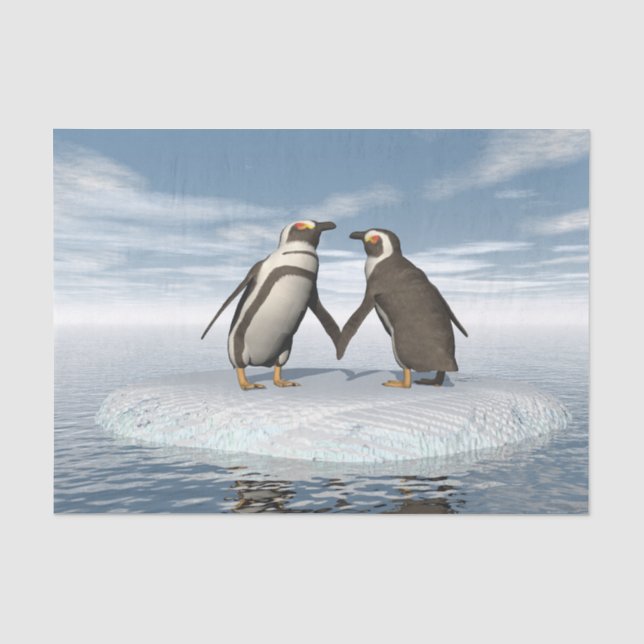 Papel De Seda Pares de los pingüinos (Anverso)