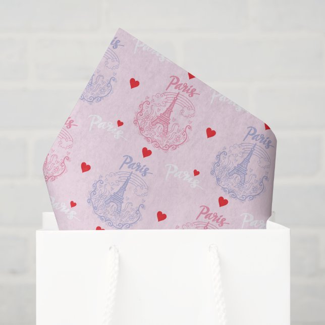 Papel de seda Paris, Torre Eiffel (Bolsa de regalo)