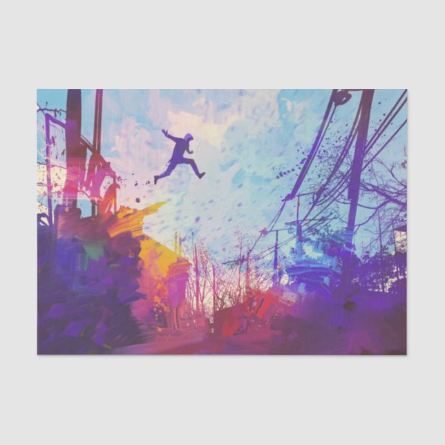 Papel De Seda Parkour Urban Free Running Freestyling Moderno Art (Anverso)