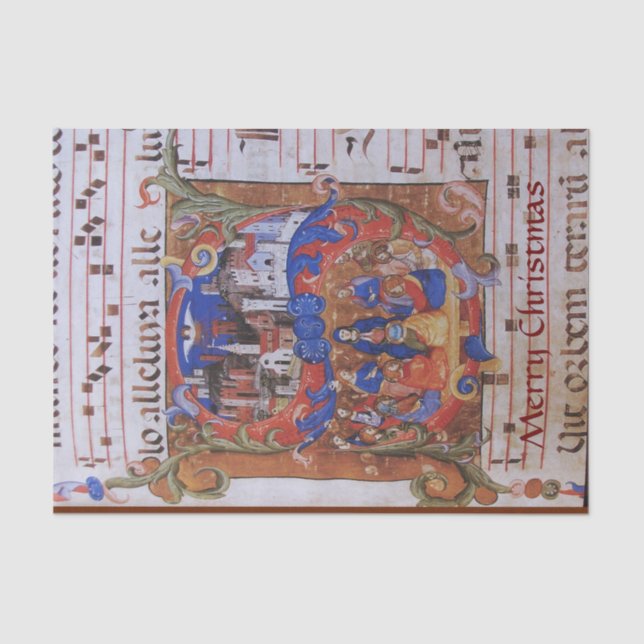 PAPEL DE SEDA PARQUE DE NAVIDADES DE MÚSICA CHORAL CON SANTOS (Anverso)