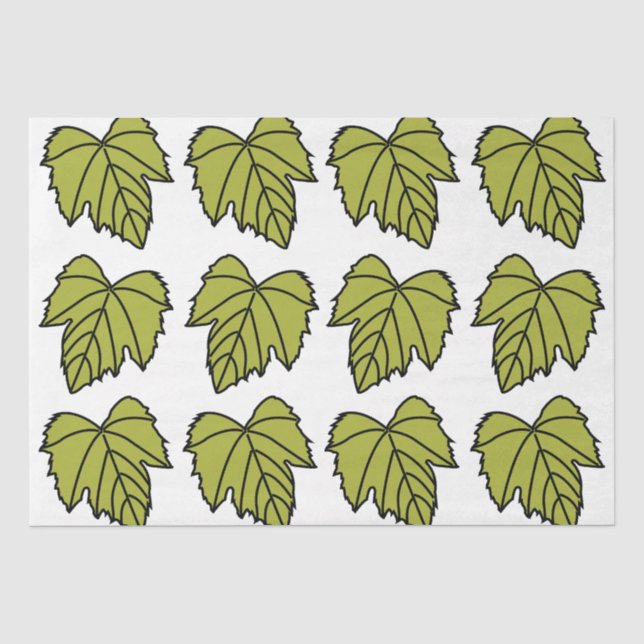 Papel De Seda Parra Verde Hojas Vides (Anverso)