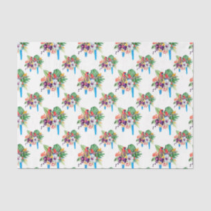 Papel De Seda Parroquias azules con hojas 2