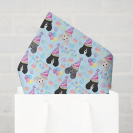 Papel De Seda Parti Poodle Birthday Tissue Paper in Blue