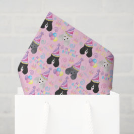 Papel De Seda Parti Poodle Birthday Tissue Paper in Pink