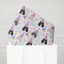 Papel De Seda Parti Poodle Birthday Tissue Paper in White