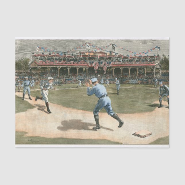 Papel De Seda Partido de Béisbol de la Liga Nacional 1886 (Anverso)