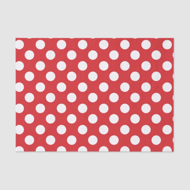 Papel De Seda Partido de cumpleaños de los puntos de polka rojo  (Anverso)