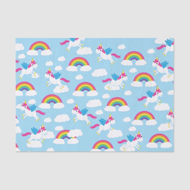 Papel De Seda Partido de Cumpleaños de Unicornio (Anverso)