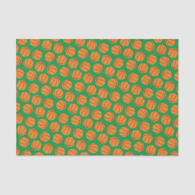 Papel De Seda Partido de Cumpleaños del Baloncesto (Anverso)