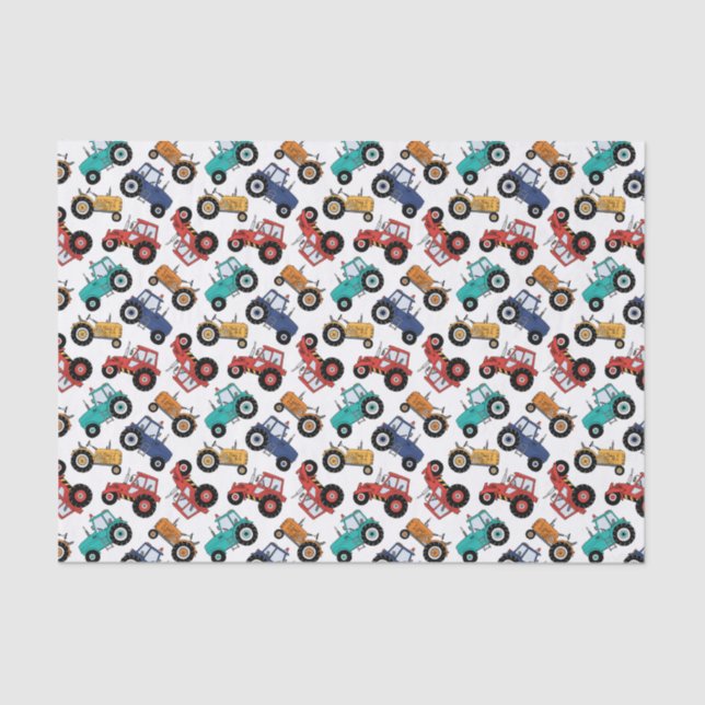 Papel De Seda Partido de Cumpleaños del Tractor de Desconexión (Anverso)