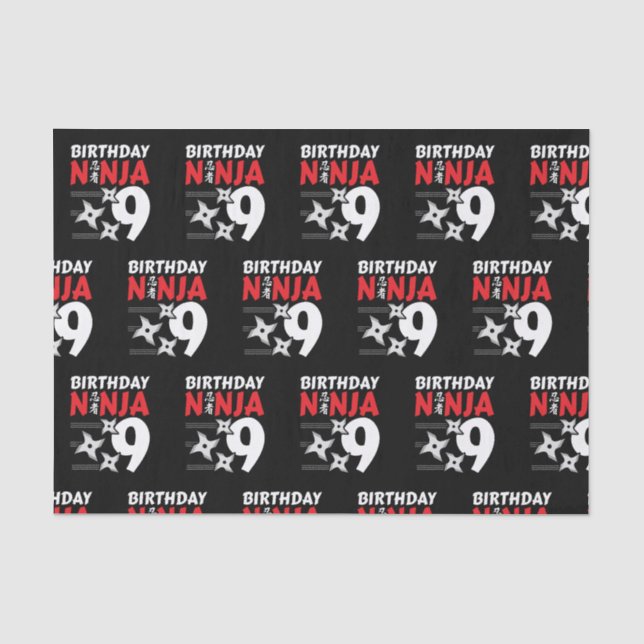 Papel De Seda Partido de Cumpleaños Ninja - Cumpleaños Ninja 9 (Anverso)