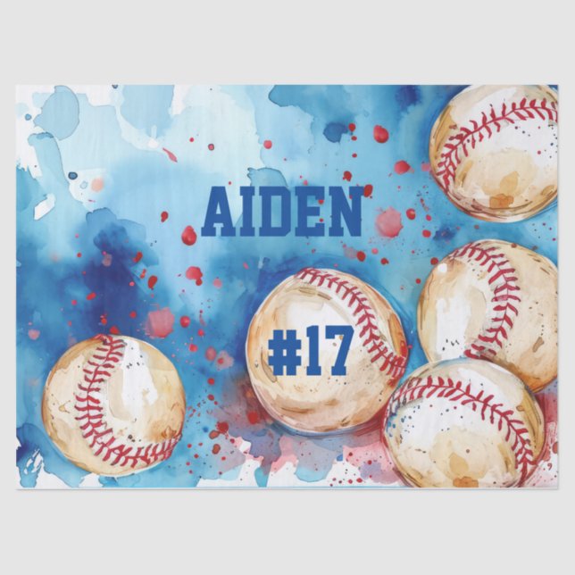 Papel De Seda Partido temático del béisbol personalizado (Anverso)