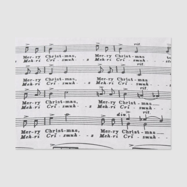 Papel De Seda Partitura de la canción del navidad (Anverso)