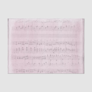 Papel De Seda Partituras sobre un fondo rosa suave