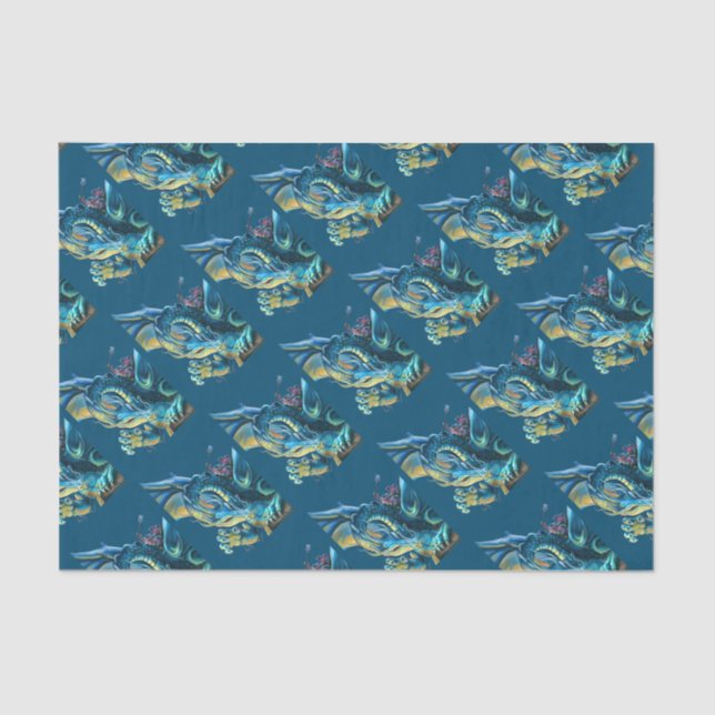 Papel De Seda Pasajero de dragón azul (Anverso)