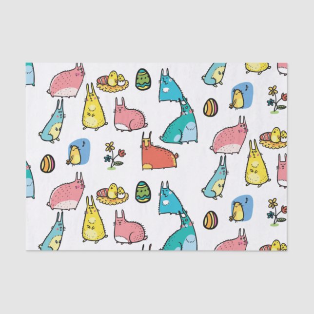 Papel De Seda Pascua colorida (Anverso)