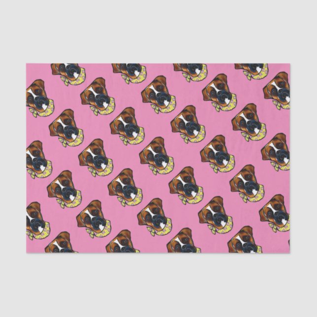 Papel De Seda Pascua de perro boxer (Anverso)