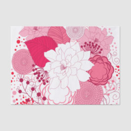 Papel De Seda Pascua - Floral rosa y blanca
