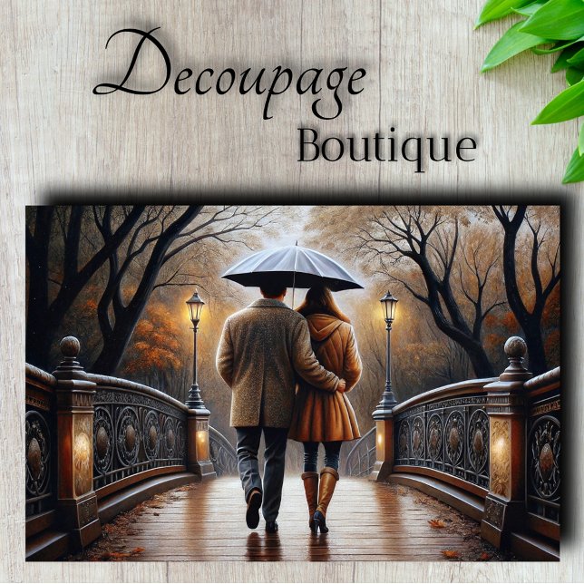 Papel De Seda Paseo del Puente Romántico Decoupage (Romantic Bridge Walk Decoupage Tissue Paper)