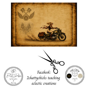Papel De Seda Paseo en motocicleta de mujer vintage decoupage St