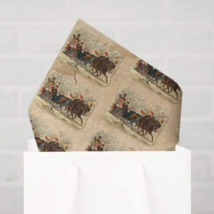 Papel De Seda Paseo en Trineo de Navidad Campanas de Navidad Vic