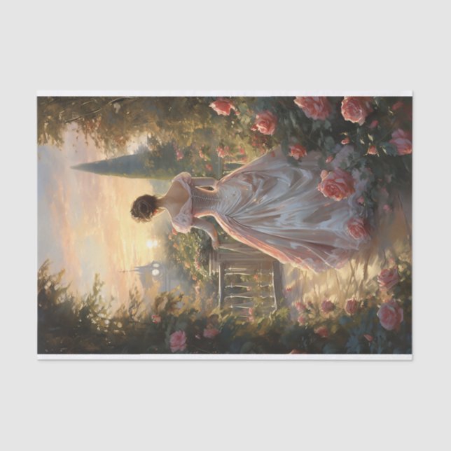 Papel De Seda Paseo por el Jardín de la Elegancia de Victoria (Anverso)