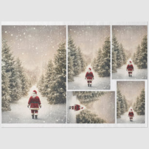 Papel De Seda Paseo por Santa Claus en invierno