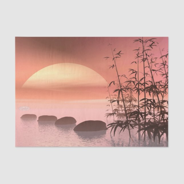 Papel De Seda Pasos asiáticos al sol - 3D rinden (Anverso)