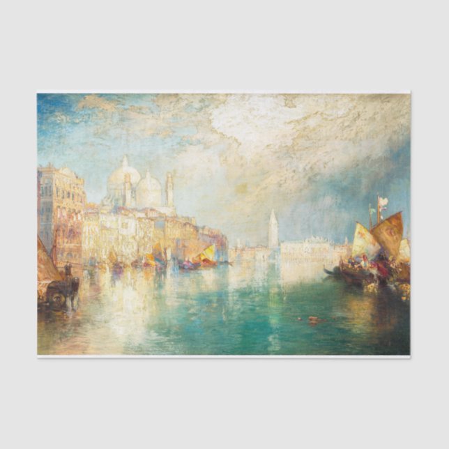 Papel De Seda Passing Shower, Venecia, 1902, por Thomas Moran (Anverso)