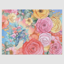 Papel De Seda Pastel Arcoiris Floral