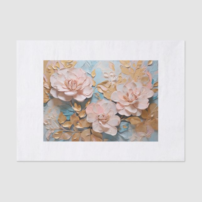 Papel De Seda Pastel bloemen decoupage tissue papier (Anverso)