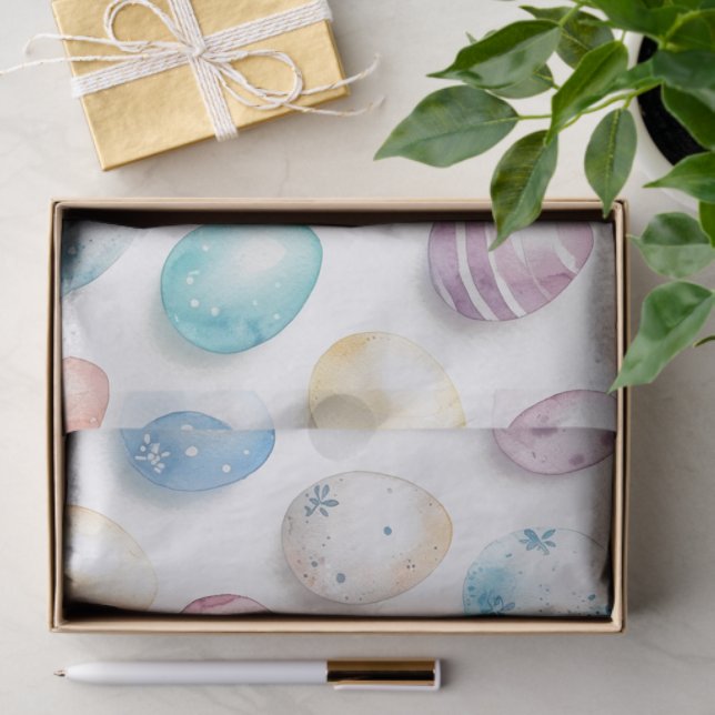 Papel De Seda Pastel Blue Pink Easter Egg Pattern  (Regalo )