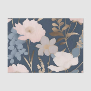 Papel De Seda Pastel botánico suave y oro