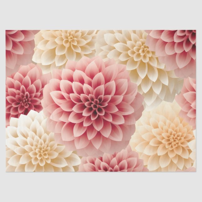 Papel De Seda Pastel brillante de bonito Dahlia inspirado en la  (Anverso)
