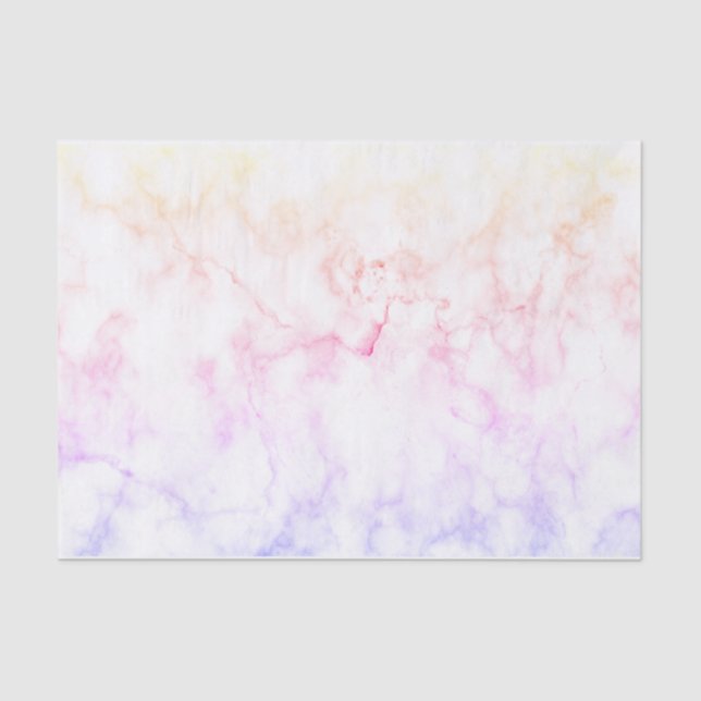 Papel De Seda Pastel de arcoiris en mármol (Anverso)
