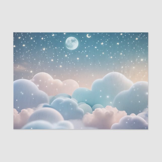 Papel De Seda Pastel de nubes fluffy (Anverso)