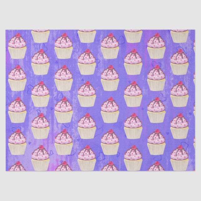 Papel De Seda Pastel dulce con frambuesa encima (Anverso)