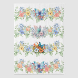 Papel De Seda Pastel Florals & Butterflies Decoupage Paper