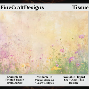 Papel De Seda Pastel Flores Silvestres Pradera Primaveral DZ5R D