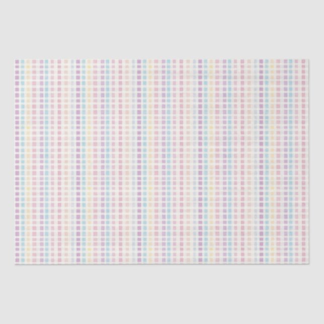Papel De Seda Pastel Gingham Pattern Nacimiento moderno (Anverso)