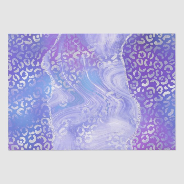 Papel De Seda Pastel Leopard Agata | Patrón de Piedra Abstracta  (Anverso)
