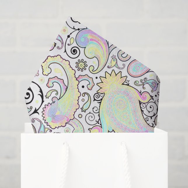 Papel De Seda Pastel paisley (Bolsa de regalo)