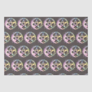 Papel De Seda Pastel Pentagram Brujería oscura Gris Halloween