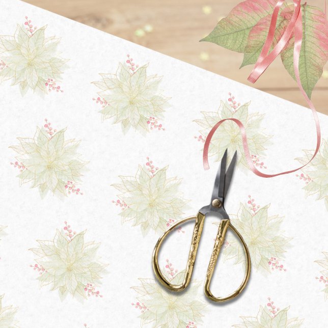 Papel De Seda Pastel Poinsettia Bonito tradicional de oro rosa (Subido por el creador)