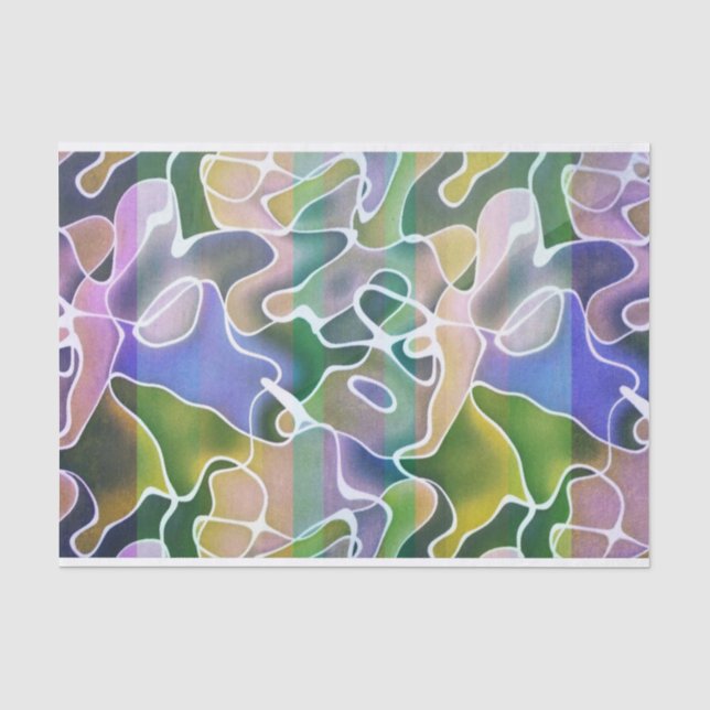 Papel De Seda Pastel Resumen Tejido de franjas de descomposición (Anverso)