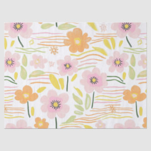 Papel De Seda Pastel Retro Floral (7)