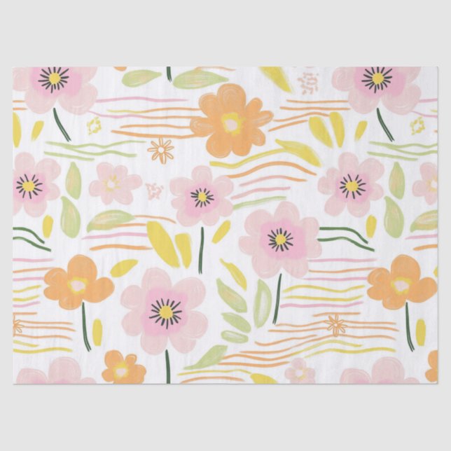 Papel De Seda Pastel Retro Floral (7) (Anverso)