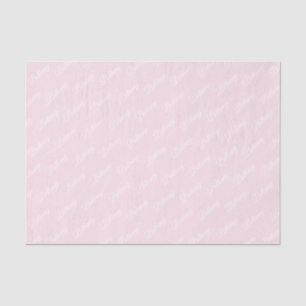 Papel De Seda Pastel rosa con texto blanco.